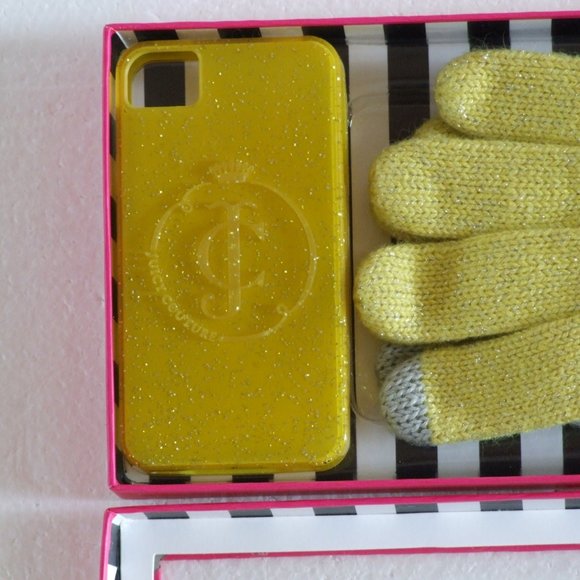 Juicy Couture TEXTING GLOVES & iPHONE CASE Yellow - Picture 5 of 6